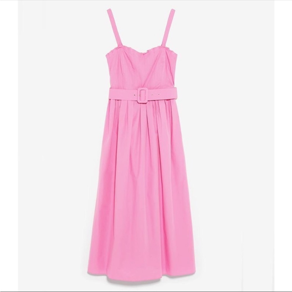Limited Edition Pink Belted Poplin Dress